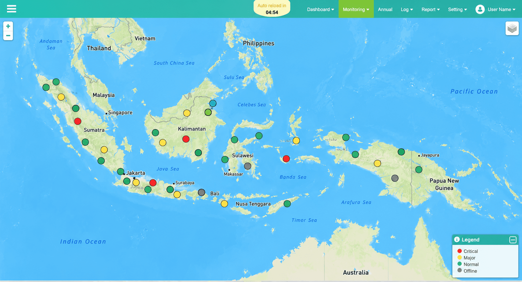 Map and geographic dashboard